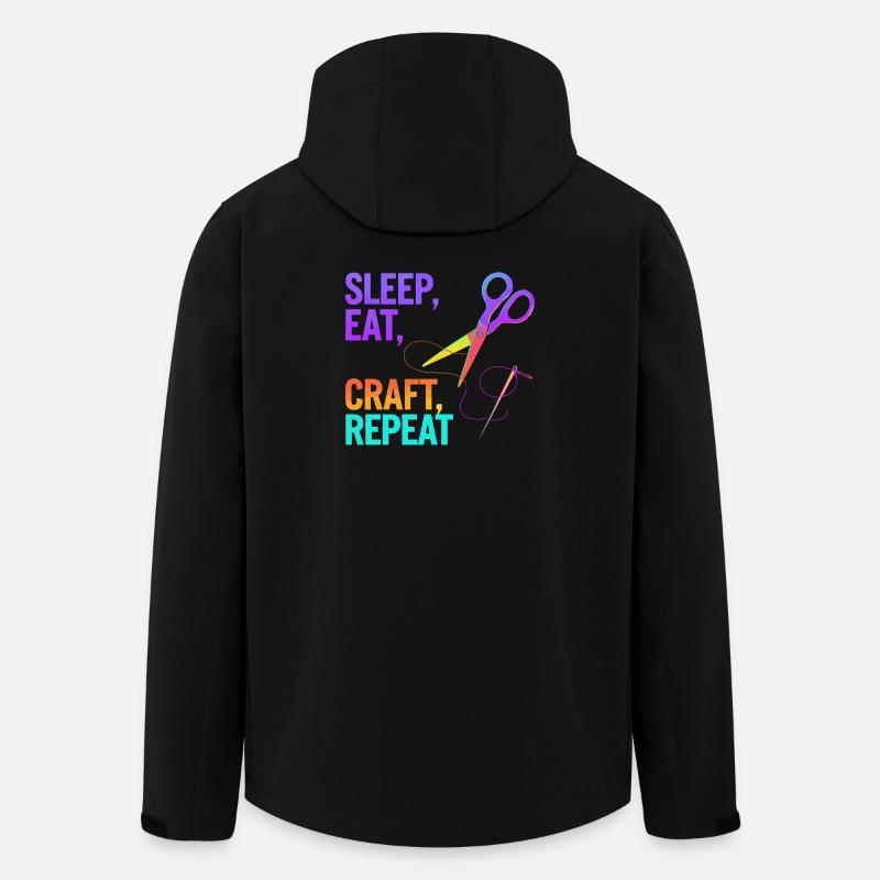 Sleep, Eat, Craft, Repeat - Men’s Recycled Softshell Jacket by Stanley/Stella - black
