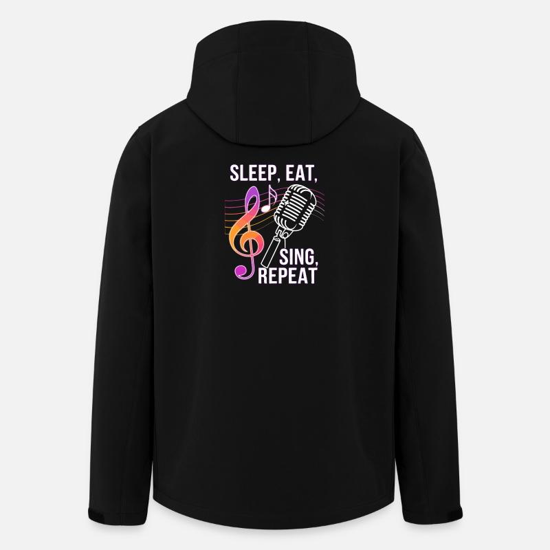 Dormir Manger Chanter Répéter - Veste softshell homme en polyester recyclé Stanley/Stella - noir