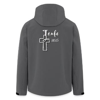 Baptism 2025 Fish Dips in Cross 3D Effect - Men’s Recycled Softshell Jacket by Stanley/Stella - anthracite - Back - AI Model Male 185 light (185cm)