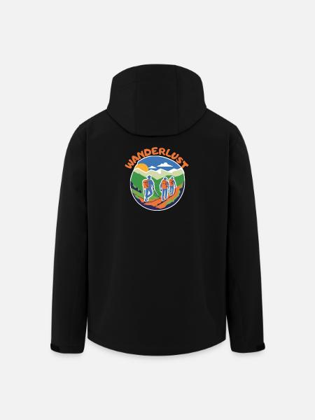 Wanderlust - Enjoy Hiking Nature & Adventure - Men’s Recycled Softshell Jacket by Stanley/Stella - black