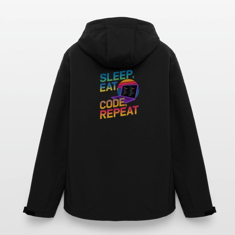 Sleep Eat Code Repeat Geschenk für Coder Recycelte Männer Softshell-Jacke von Stanley/Stella