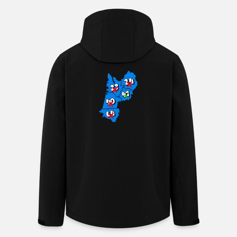 Region Aquitanien - Recycelte Männer Softshell-Jacke von Stanley/Stella - Schwarz