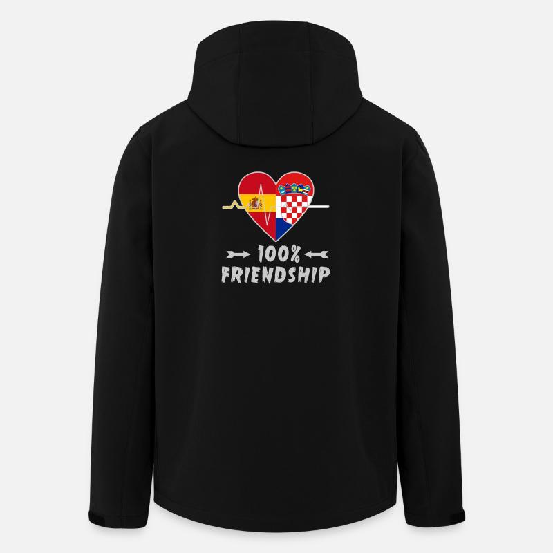 Spain and Croatia 100% friendship - Men’s Recycled Softshell Jacket by Stanley/Stella - black