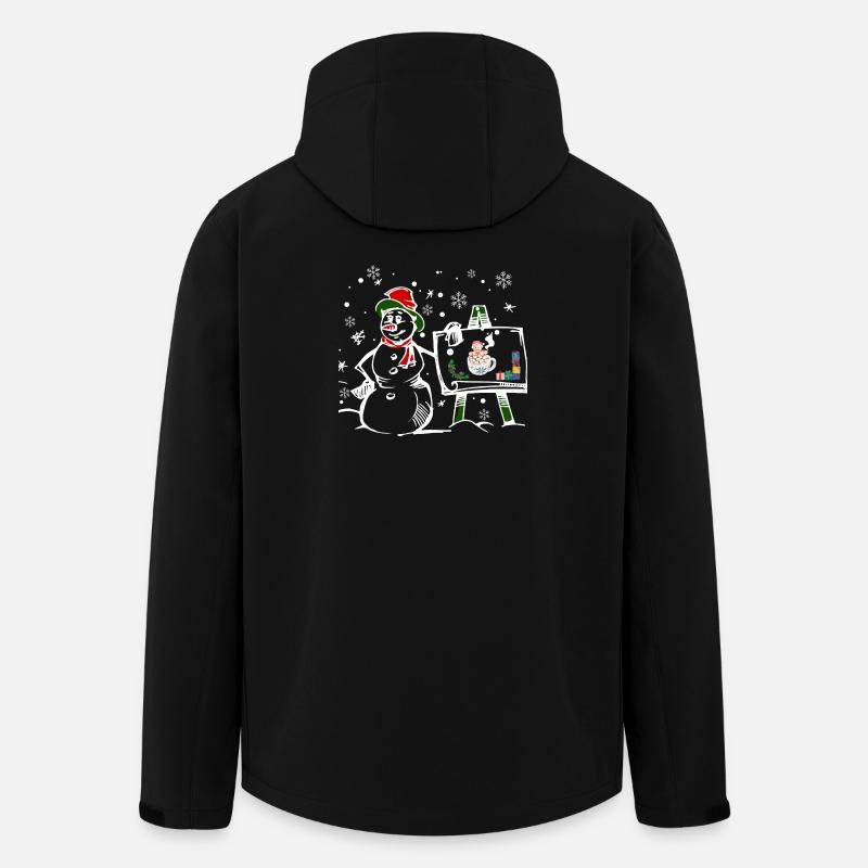 Snowman with Christmas window motif - Men’s Recycled Softshell Jacket by Stanley/Stella - black