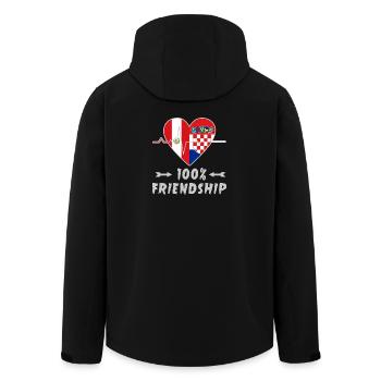 Peru and Croatia 100% friendship - Men’s Recycled Softshell Jacket by Stanley/Stella - black - Back - AI Model Male 185 light (185cm)