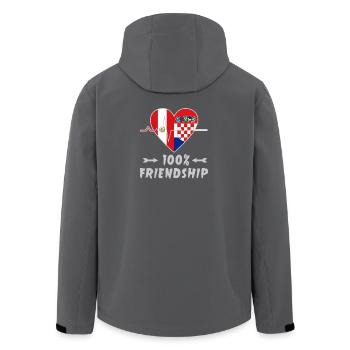 Peru and Croatia 100% friendship - Men’s Recycled Softshell Jacket by Stanley/Stella - anthracite - Back - AI Model Male 185 light (185cm)