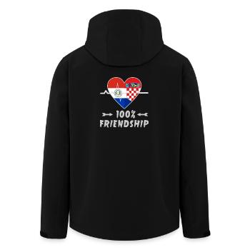 Paraguay und Kroatien 100% Freundschaft - Recycelte Männer Softshell-Jacke von Stanley/Stella - Schwarz - Hinten - AI Model Male 185 light (185cm)