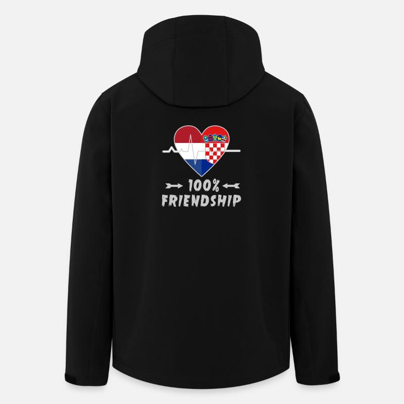 Netherlands and Croatia 100% friendship - Men’s Recycled Softshell Jacket by Stanley/Stella - black