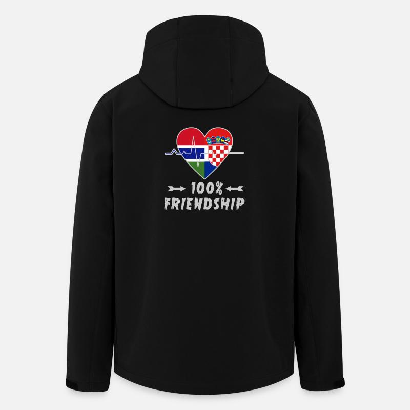 Gambia und Kroatien 100% Freundschaft - Recycelte Männer Softshell-Jacke von Stanley/Stella - Schwarz