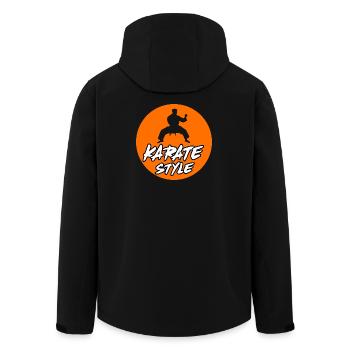 Karatetraining mit dynamischer Silhouette - Recycelte Männer Softshell-Jacke von Stanley/Stella - Schwarz - Hinten - AI Model Male 185 light (185cm)