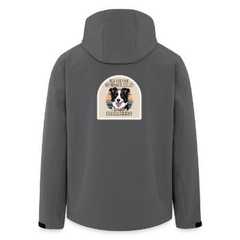 Border Collie chien reflet de mon maître - Veste softshell homme en polyester recyclé Stanley/Stella - charbon - Dos - AI Model Male 185 light (185cm)