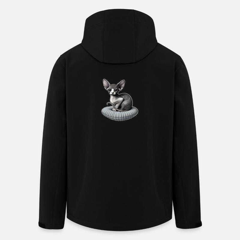 Little Sphynx Cat - Men’s Recycled Softshell Jacket by Stanley/Stella - black