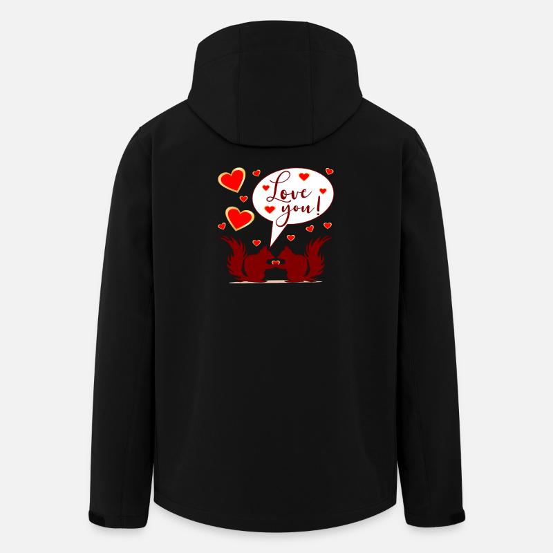 SQUIRREL - LOVE YOU COUPLE - Men’s Recycled Softshell Jacket by Stanley/Stella - black