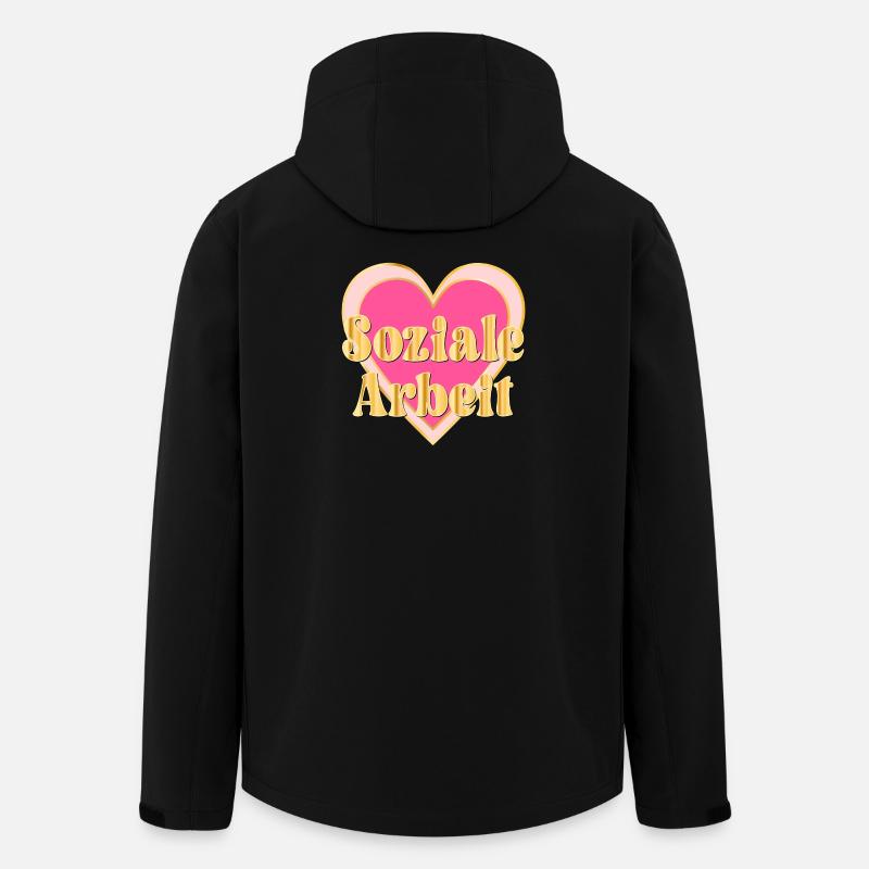 HERZ SOZIALE ARBEIT - Recycelte Männer Softshell-Jacke von Stanley/Stella - Schwarz