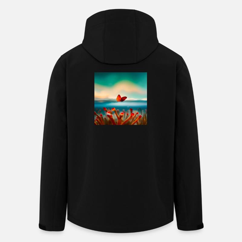 Papillon Corail - Veste softshell homme en polyester recyclé Stanley/Stella - noir