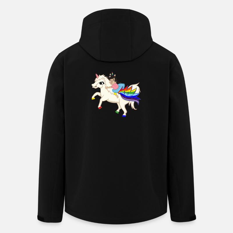 Unicorn-pegasus-Einhorn-rainbow - Recycelte Männer Softshell-Jacke von Stanley/Stella - Schwarz