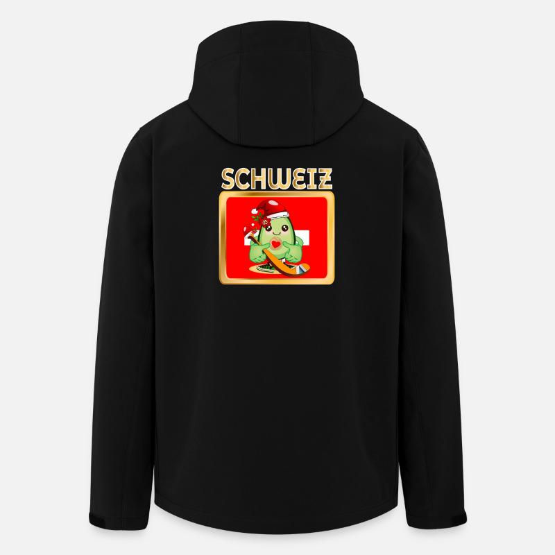 WEIHNACHTEN EISHOCKEY AVOCADO SCHWEIZ - Men’s Recycled Softshell Jacket by Stanley/Stella - black