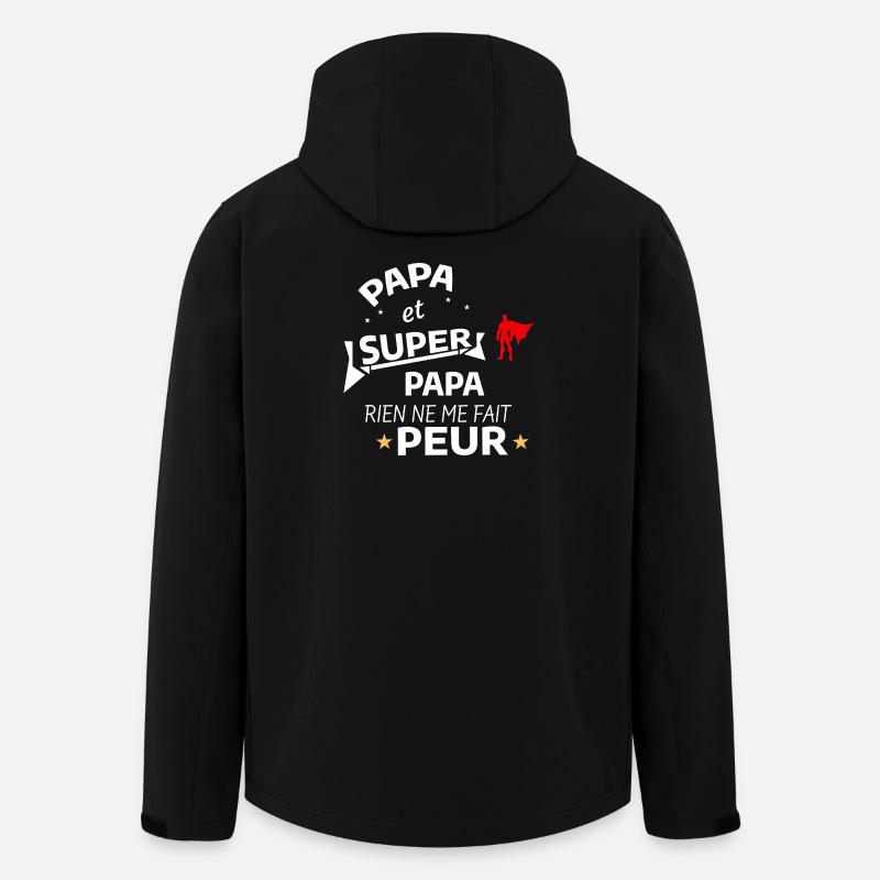 Super Papa et Hero Superpapa - Veste softshell homme en polyester recyclé Stanley/Stella - noir