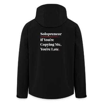 Solopreneur : Si tu me copies, tu es en retard [W] - Veste softshell homme en polyester recyclé Stanley/Stella - noir - Dos - AI Model Male 185 light (185cm)