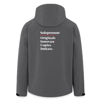 Originals Innovate. Copies Imitate. [White] - Men’s Recycled Softshell Jacket by Stanley/Stella - black - Back - AI Model Male 185 light (185cm)