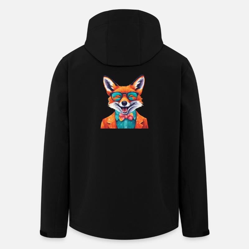 Lebendiger Fuchs in stilvoller Kleidung - Recycelte Männer Softshell-Jacke von Stanley/Stella - Schwarz