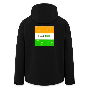 Ich liebe Indien - Recycelte Männer Softshell-Jacke von Stanley/Stella - Schwarz - Hinten - AI Model Male 185 light (185cm)