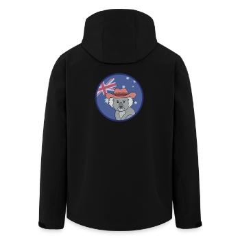 Entzückender Koala mit der australischen Flagge - Recycelte Männer Softshell-Jacke von Stanley/Stella - Schwarz - Hinten - AI Model Male 185 light (185cm)