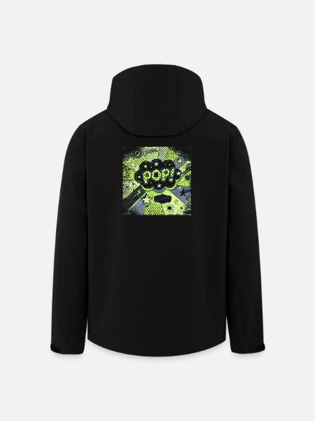 Pop Art GREEN - Men’s Recycled Softshell Jacket by Stanley/Stella - black