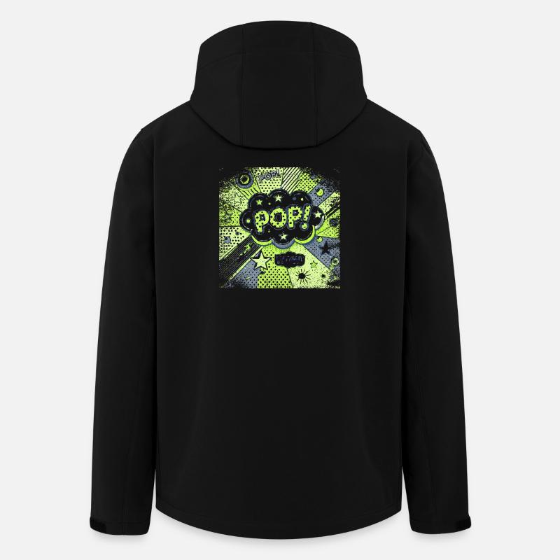 Pop Art VERT - Veste softshell homme en polyester recyclé Stanley/Stella - noir