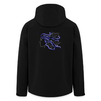 Buckelwal Frau Silhouette Haare handgezeichnet - Recycelte Männer Softshell-Jacke von Stanley/Stella - Schwarz - Hinten - AI Model Male 185 light (185cm)