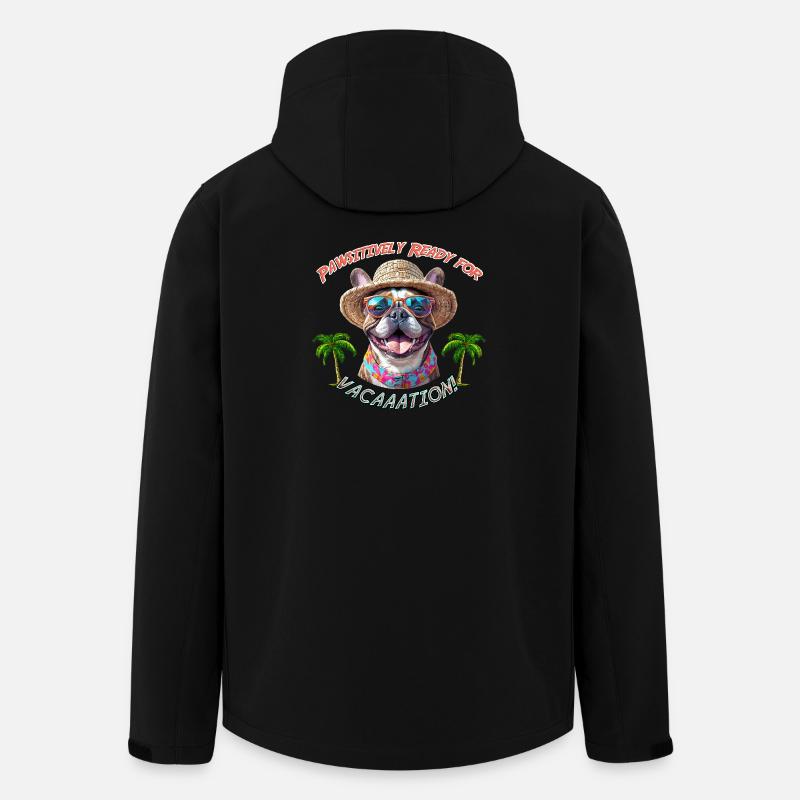 Bulldogge im Sommerlook: Pawsitively Ready - Recycelte Männer Softshell-Jacke von Stanley/Stella - Schwarz