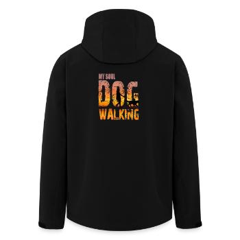 My Soul Dog - Dog Walking - Men’s Recycled Softshell Jacket by Stanley/Stella - black - Back - AI Model Male 185 light (185cm)
