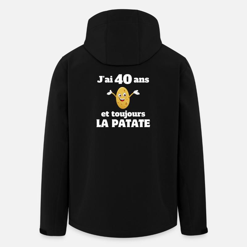 40 år, 40 år, jeg er 40 år - Softshelljacka herr i återvunnen polyester Stanley/Stella - svart