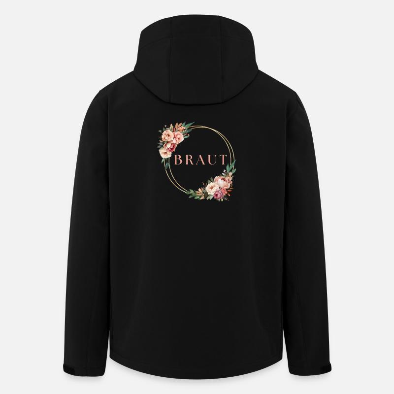 Team Braut! Blumenkranz Personalisierbar - Recycelte Männer Softshell-Jacke von Stanley/Stella - Schwarz