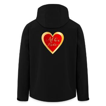 VALENTINSTAG HERZ - ALLES LIEBE WÜNSCHEN - Recycelte Männer Softshell-Jacke von Stanley/Stella - Schwarz - Hinten - AI Model Male 185 light (185cm)