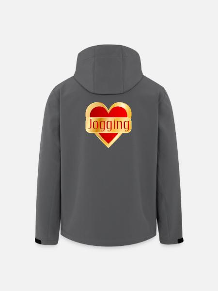 RUNNING JOGGING HEART - Men’s Recycled Softshell Jacket by Stanley/Stella - black