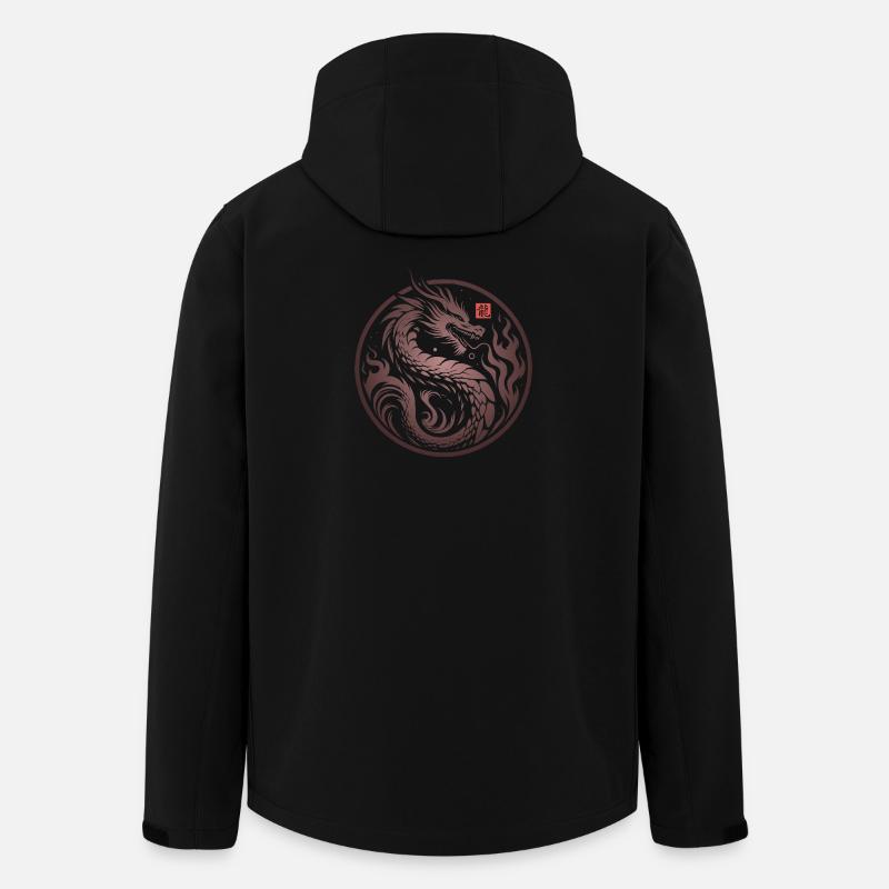 dragon feu japonais - Veste softshell homme en polyester recyclé Stanley/Stella - noir