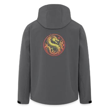 Feuerdrache Rot Gelb Kreis - Recycelte Männer Softshell-Jacke von Stanley/Stella - Anthrazit - Hinten - AI Model Male 185 light (185cm)