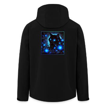 A shimmering glowing little black cat - Men’s Recycled Softshell Jacket by Stanley/Stella - black - Back - AI Model Male 185 light (185cm)