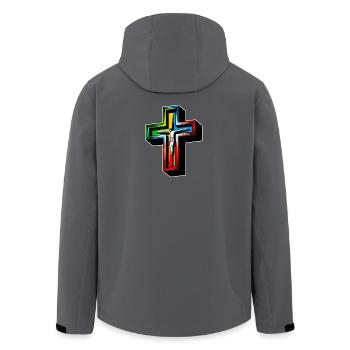 Jesus on the cross - Men’s Recycled Softshell Jacket by Stanley/Stella - anthracite - Back - AI Model Male 185 light (185cm)