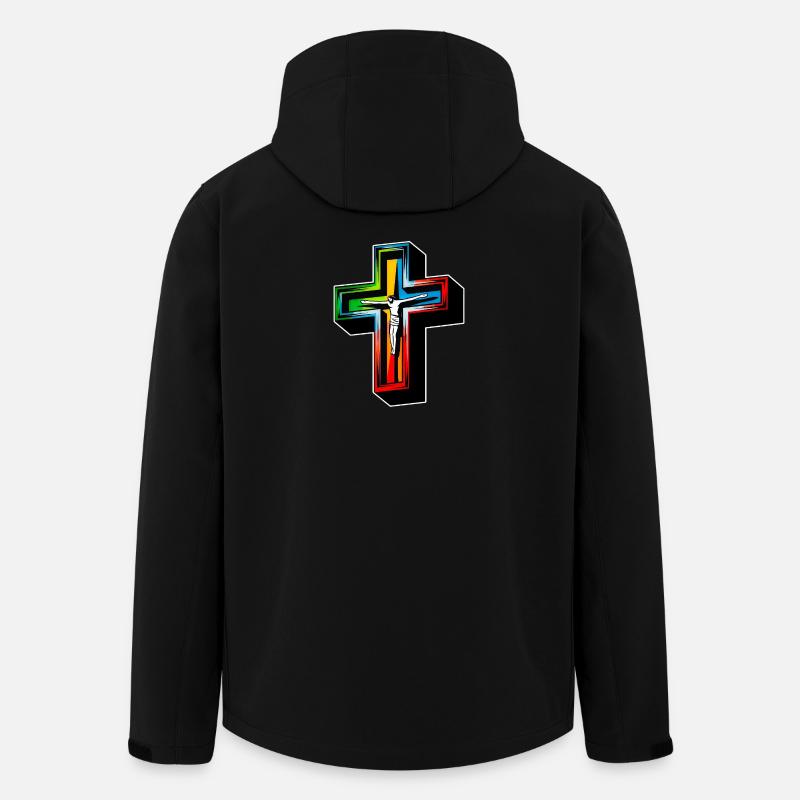 Jesus am Kreuz - Recycelte Männer Softshell-Jacke von Stanley/Stella - Schwarz