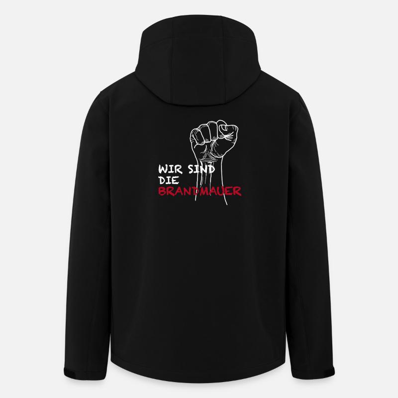 Wir sind die Brandmauer - Recycelte Männer Softshell-Jacke von Stanley/Stella - Schwarz
