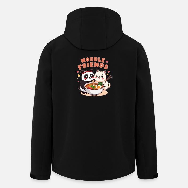 Noodle Friends Panda Chat Illustration - Veste softshell homme en polyester recyclé Stanley/Stella - noir