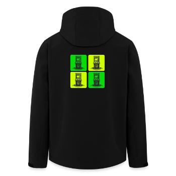 Machines de jeux rétro des années 80 - Veste softshell homme en polyester recyclé Stanley/Stella - noir - Dos - AI Model Male 185 light (185cm)
