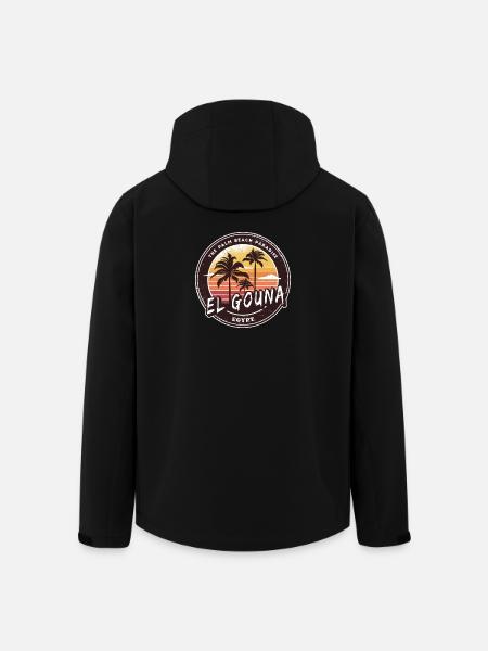 El Gouna Egypt Vintage Palm Tree Design - Men’s Recycled Softshell Jacket by Stanley/Stella - black