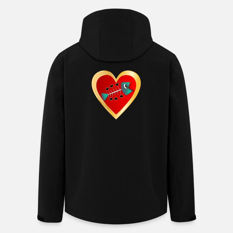 FISCHE KOSTÜM ANGELN HERZ FISCHEN - Recycelte Männer Softshell-Jacke von Stanley/Stella - Schwarz