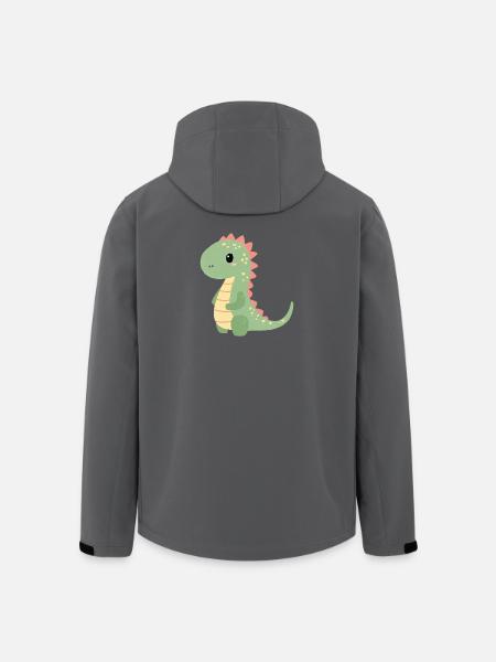 Buntes Dino Kindermotiv - Recycelte Männer Softshell-Jacke von Stanley/Stella - Schwarz