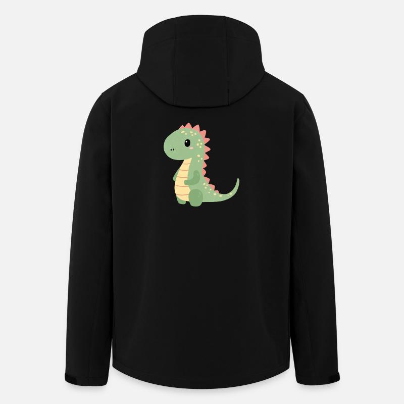 Buntes Dino Kindermotiv - Recycelte Männer Softshell-Jacke von Stanley/Stella - Schwarz