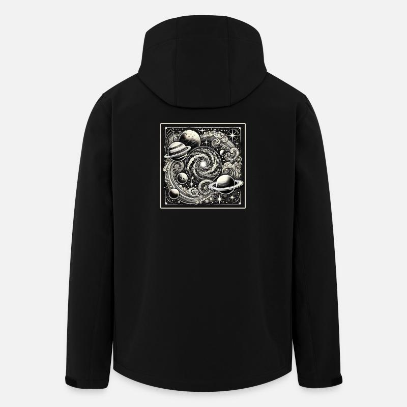 Univers Cosmique Style Rétro - Veste softshell homme en polyester recyclé Stanley/Stella - noir