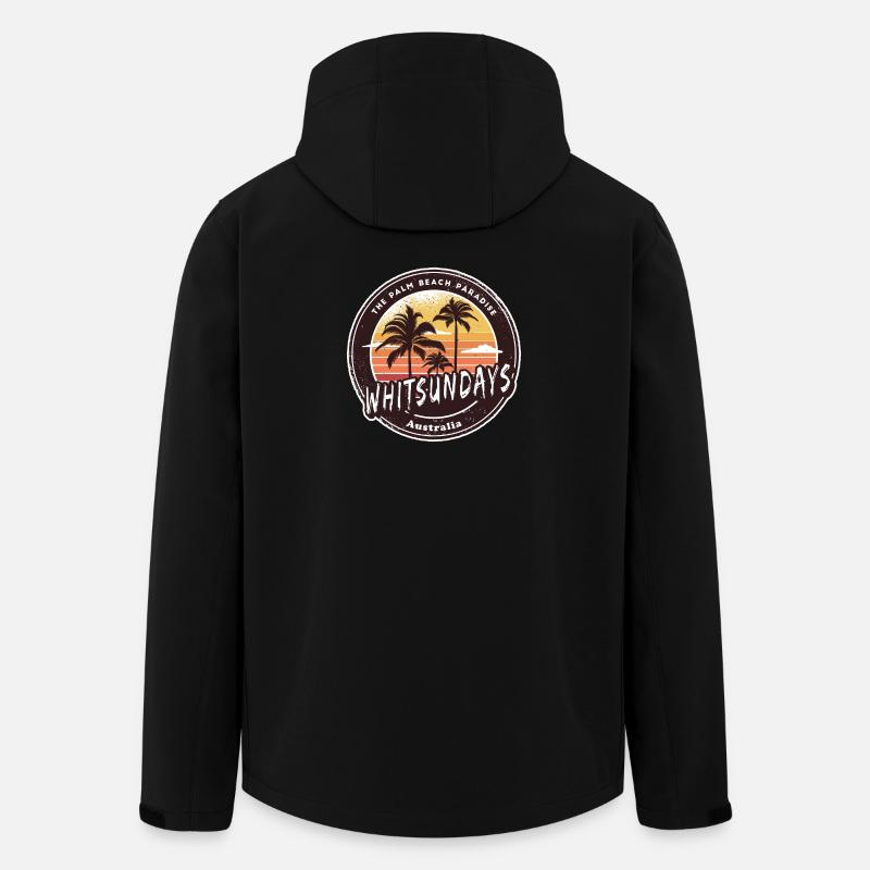Whitsundays Australie Palmiers Design - Veste softshell homme en polyester recyclé Stanley/Stella - noir